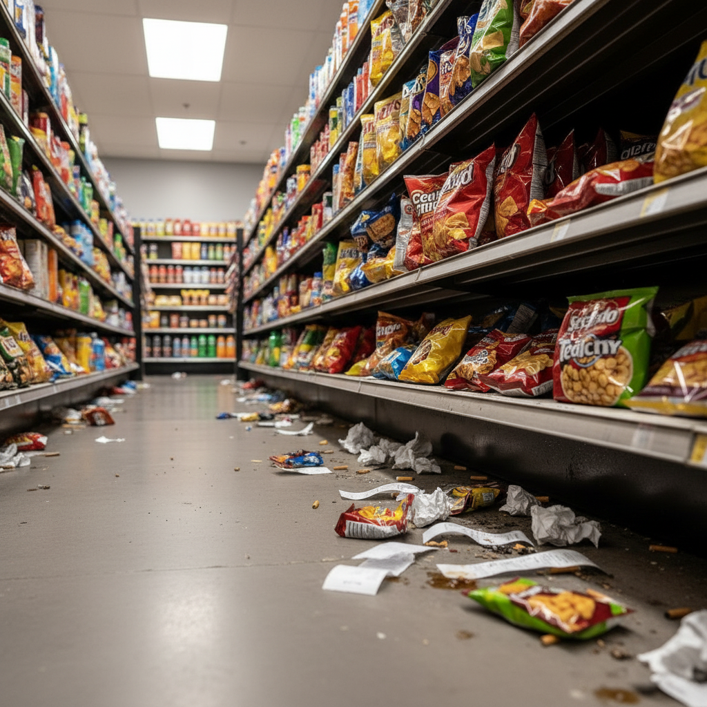 편의점 매장 내부 오염 상태 - AI 오염 감지 서비스 적용 매장